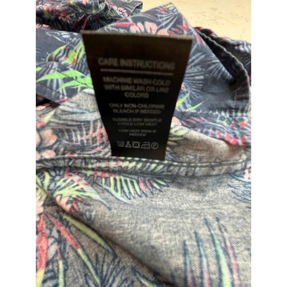 Denim & Flower Size Large Hawaiian Floral Slim Fit Cotton Shirt - Picture 10 of 10